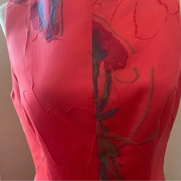 Lela Rose Pink Floral A-Line Dress Sleeveless - Picture 4 of 10